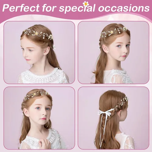 Vista 6 de Tocado para niña de las flores, accesorios para el cabello para boda, primera comunión
