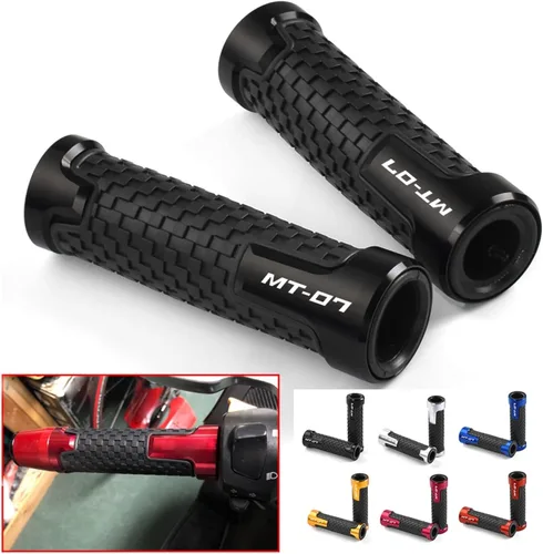 Vista 3 de Manillar de motocicleta MT-07 para Yamaha MT07 MT FZ 07 2016-2019 2020 2021 FZ07 motocicleta antideslizante Agarres de manillar de motocicleta Negro