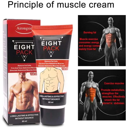 Vista 5 de Paquete de 2 crema abdominal, crema muscular abdominal para hombres, crema anticelulítica que adelgaza ocho paquetes de crema quemadora de grasa