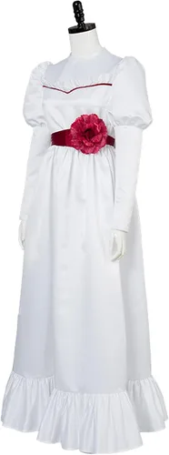 Vista 3 de Kirinboy Anna - Disfraz de Halloween de terror, vestido blanco para juegos de rol, vestido elegante