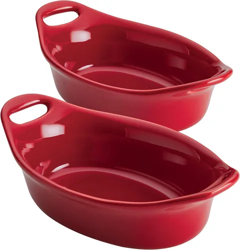 Vista 10 de Rachael Ray Ceramics - Juego de gratin ovalado, dos piezas de 355 ml, color azul agave