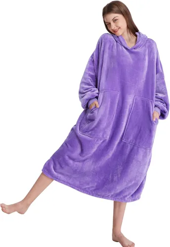 Vista 17 de Kipswiza Blanket Hoodie - Wearable Blankets Oversized Cozy Flannel Sweatshirt Blanket as Gifts for Adult Women Men