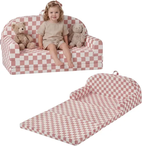 Vista 18 de Blissful Diary Sofá plegable para niños, 2 en 1, sofá para niños, cuadros