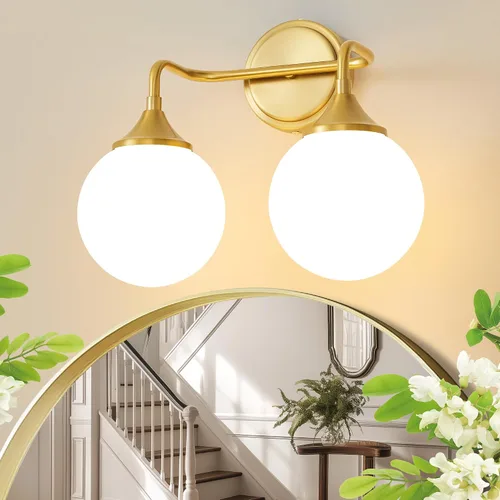 Vista 10 de Accesorios de Iluminación para Baño Negros, Iluminación Moderna de Tocador Sobre Espejo, Aplique de Pared Negro Mate Moderno de Mediados de Siglo