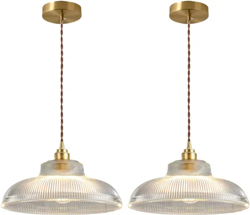 Vista 20 de Lámpara colgante enchufable de cristal azul, lámpara colgante dorada de altura ajustable con interruptor de encendido/apagado de cable de 14.7 pies