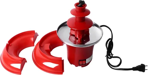 Vista 8 de Zunate Fuente de fondue de chocolate de 3 niveles, máquina calentadora eléctrica de chocolate inoxidable, fuente de chocolate profesional y fuente