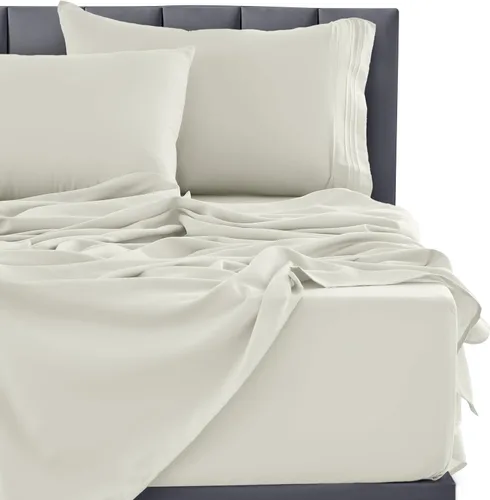 Vista 179 de LUX Décor - Juego de sábanas Twin de microfibra ultrasuave de 3 piezas con sábana encimera, sábana bajera de 16 pulgadas de profundidad y funda