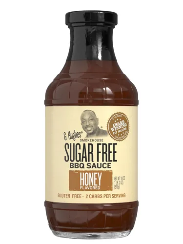 Vista 9 de Salsa barbacoa G Hughes Smokehouse sin azúcar, en botella de vidrio de 18 oz (paquete de 3)