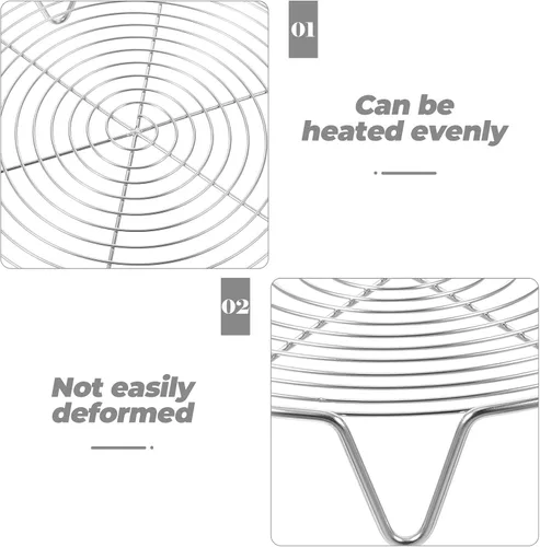 Vista 9 de Stainless Steel Steamer Rack for Pots High Legs Air Circulation Steam Stand for Pressure Cooker Home Kitchen and Restaurant Use
