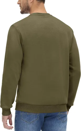 Vista 6 de MAGCOMSEN Sudadera de cuello redondo para hombre de manga larga casual cálida de forro polar