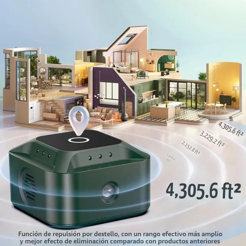 Vista 6 de Enchufe repelente de ratón ultrasónico 2026, 4 modos de dispositivos repelentes de roedores para interiores con luz estroboscópica LED, disuasorio