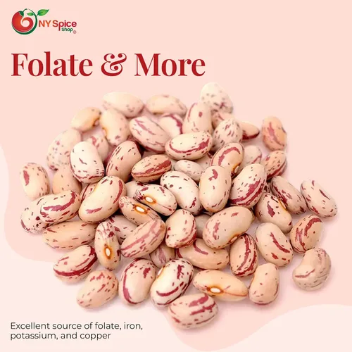 Vista 2 de NY Spice Shop Frijoles secos de arándano - Frijoles Borlotti secos de 1.5 libras - Frijoles romanos - Frijoles de arándano romano naturales
