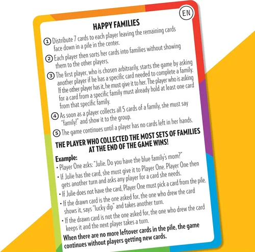 Vista 5 de Juego de cartas Happy Family - Tarjetas para niños que promueven la inclusión, la diversidad y la empatía, educativo y portátil, a partir de 4 años