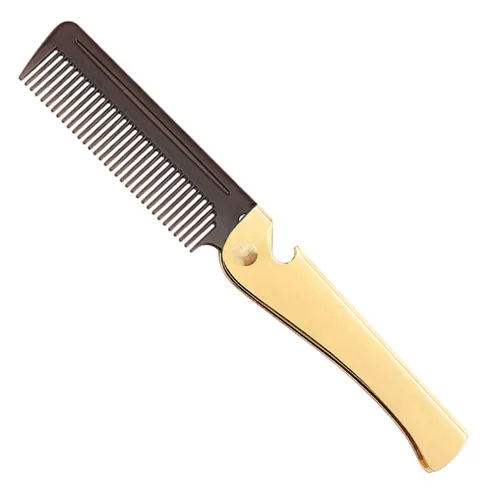 Vista 9 de Avenoir - Peine plegable de acero inoxidable, color negro Para hombres y mujeres, tamaño de viaje compacto, acero inoxidable duradero, dientes