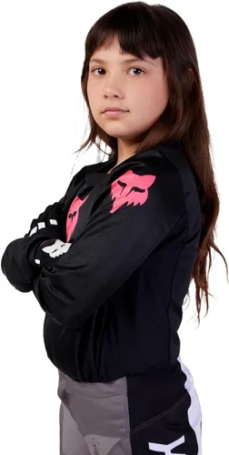 Vista 2 de Fox Racing Camiseta de motocross 180 para niñas jóvenes, color negro/negro, talla S