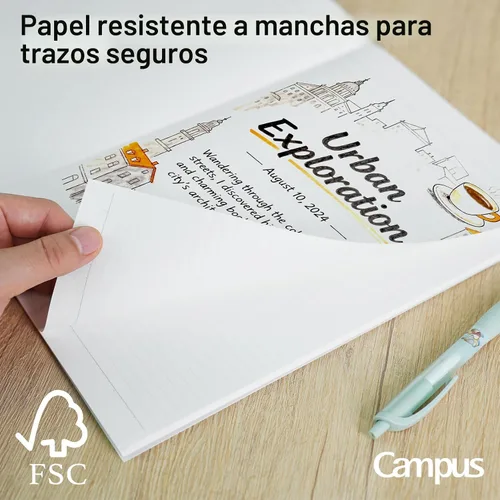 Vista 2 de KOKUYO Cuaderno Campus, a rayas de 15/64 pulgadas, semiB5, 100 hojas, 35 líneas, azul (NO-10BN)