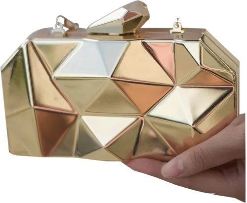 Vista 3 de LETODE Women's Elegant Chain Cross-body Bag Metal Hollow Cage Clutch