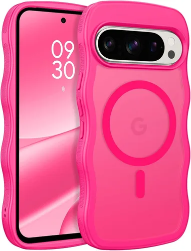 Vista 22 de BENTOBEN Funda magnética para Google Pixel 10, bonita funda rizada ondulada Pixel10 [compatible con MagSafe], antideslizante, a prueba de golpes