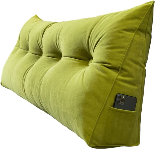 Vista 9 de Almohada de cuña para cama tamaño Queen y tamaño King, cabecera de cama triangular para lectura, almohada de respaldo grande con funda de almohada