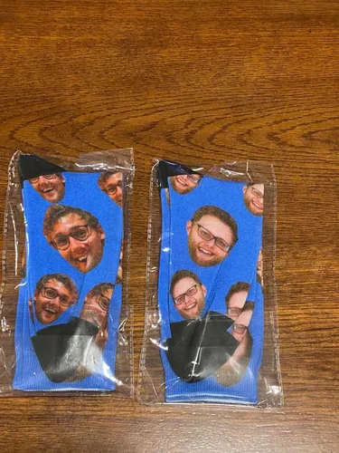 Vista 2 de Calcetines personalizados con foto, calcetines personalizados con imagen, calcetines divertidos unisex personalizados para regalos de Navidad