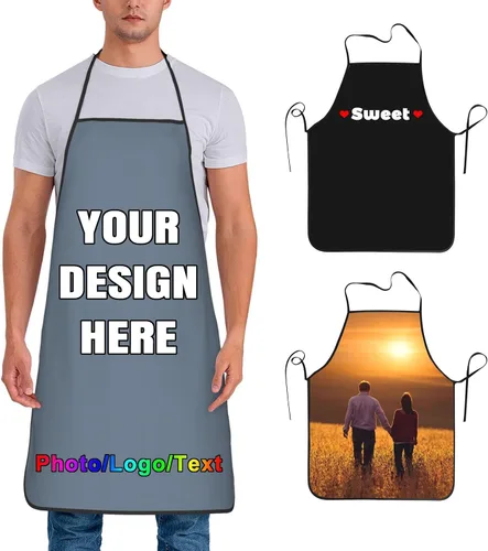 Vista 43 de Delantal de chef personalizado para hombres y mujeres, para cocinar, con nombre, logotipo, foto, regalos de cocina para familiares y amigos