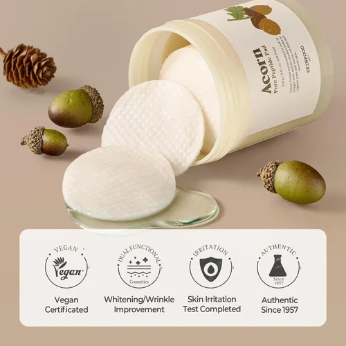 Vista 7 de SKINFOOD Almohadillas Tónicas con Péptidos de Bellota para Poros, Tónico Facial Coreano para el Cuidado de la Piel, Minimización de Poros