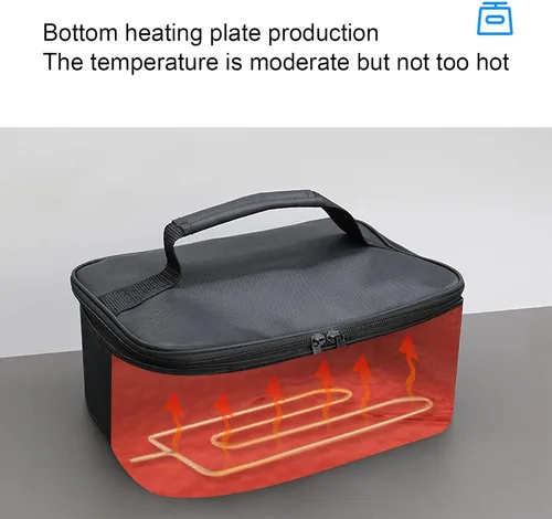 Vista 6 de Mini horno portátil de calefacción eléctrica para coche, calentador de alimentos portátil de 12 V, calentador eléctrico de calentamiento rápido