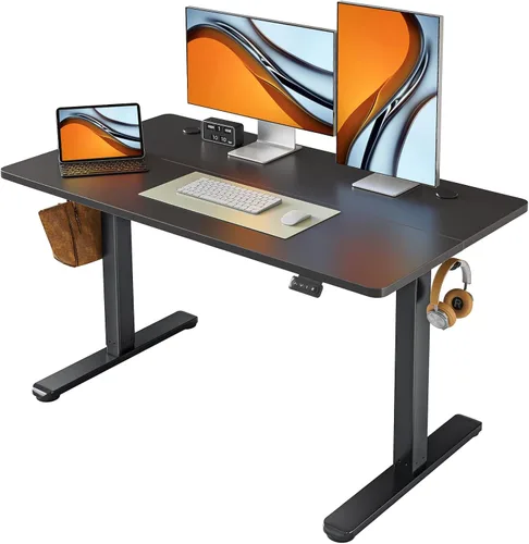 Vista 13 de FAMISKY Escritorio eléctrico de pie, escritorio de altura ajustable de 40 x 24 pulgadas, ergonómico para oficina en casa, estación de trabajo