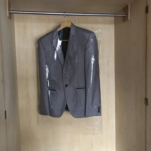 Vista 4 de 30 bolsas de limpieza en seco de plástico transparente de 35.4 pulgadas se pueden colgar ropa transparente cubierta antipolvo