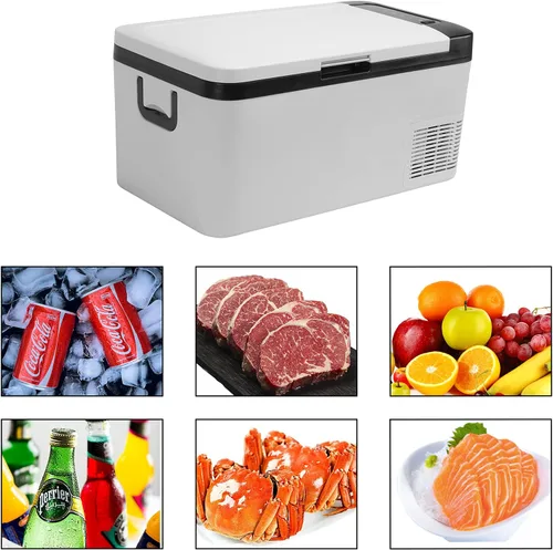 Vista 7 de Refrigerador portátil para automóvil, 12/24 V CC y 110-240 V CA (-4 °F ~ 68 °F) 18 L/19 cuartos de galón, mini refrigerador para RV, furgoneta