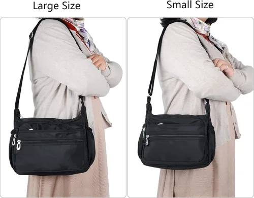 Vista 3 de Bolso bandolera impermeable para mujer, bolso bandolera de nailon, casual
