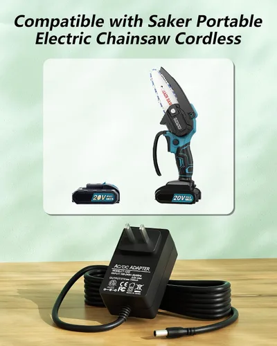 Vista 3 de Para Saker Mini Cargador de Motosierra Compatible con Saker Motosierra Eléctrica Portátil Inalámbrico, Compatible con Saker Pequeña Sierra de Cadena