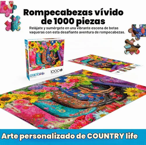 Vista 2 de Buffalo Games Lars Stewart Cowgirl Colors - Rompecabezas de 1000 piezas