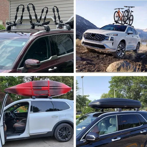 Vista 6 de Barras transversales de aluminio para maletero para Audi Q3 2019-2025, riel de techo, portaequipajes con cerradura