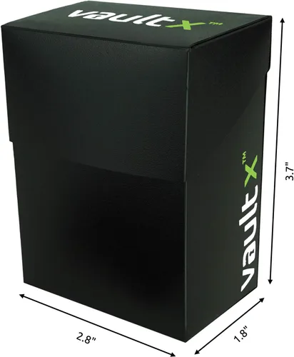 Vista 5 de Vault X Pequeña caja de cubierta estándar con 100 fundas negras, se adapta a más de 60 tarjetas coleccionables con funda (negro)