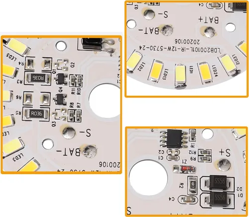 Vista 4 de Kit de repuesto de panel de luz LED de anillo LED de 3 W de 2.68 pulgadas para ventilador de techo de energía solar, bombilla LED de motor de tubo
