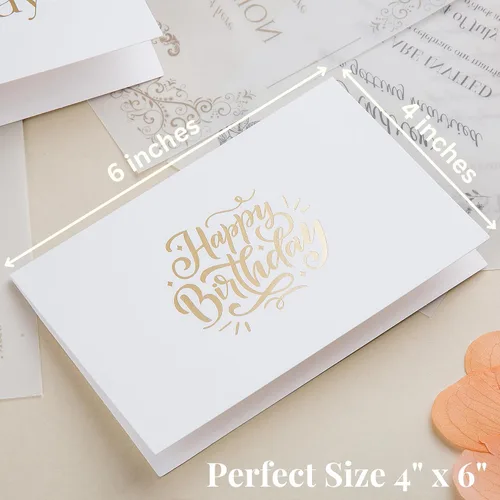 Vista 3 de Paquete de 20 tarjetas de cumpleaños surtidas, tarjetas de feliz cumpleaños con diseños de lámina dorada