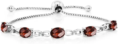 Vista 67 de Gem Stone King Pulsera de tenis de diamantes cultivados en laboratorio con piedra natal de 3-6 quilates para mujer, plata de ley 925, ovalada