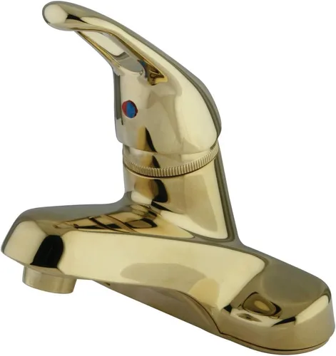 Vista 3 de Kingston Brass KB511LP Wyndham - Grifo de lavabo con mango de bucle de metal único de 4 pulgadas sin emergente, cromo pulido