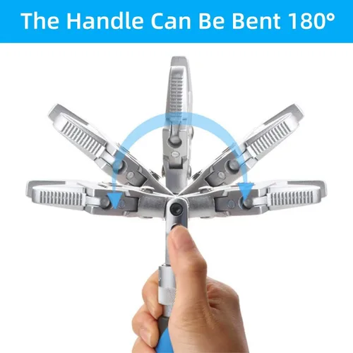 Vista 12 de Llave ajustable Flexhead, llaves de media luna de trinquete de 10 a 12 pulgadas con vástago de extensión retráctil y llave ajustable de cabeza