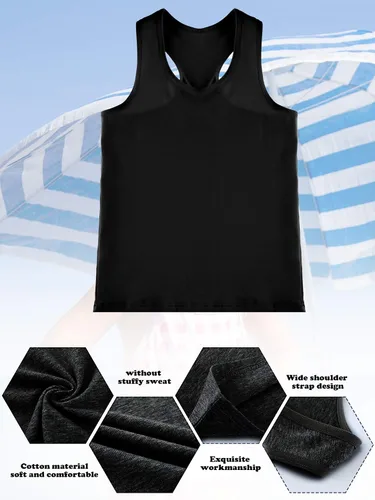 Vista 3 de SATINIOR 4 piezas de camisetas sin mangas de danza para niñas, espalda cruzada, ropa de baile para niñas