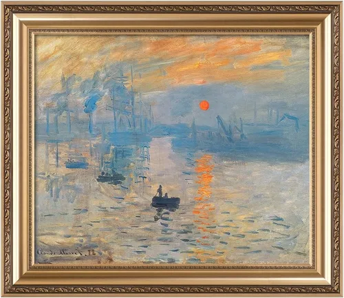 Vista 155 de IPIC - Reproducción artística de los lirios de agua de Claude Monet 1906, impresiones giclée coinciden con el marco dorado clásico, arte de pared