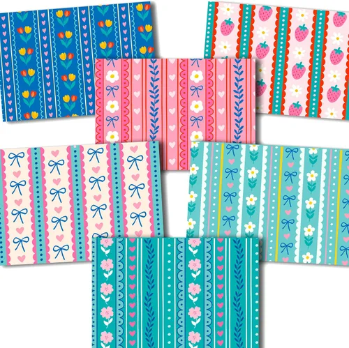 Vista 10 de 24 tarjetas y sobres en blanco para tarjetas de notas en blanco, papelería Pastel colorido 24 piezas