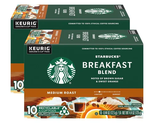 Vista 48 de Starbucks Cápsulas de café K-Cup, café de tostado medio con 2X cafeína mezcla de la casa para cafeteras Keurig, 100% arábica, 6 cajas