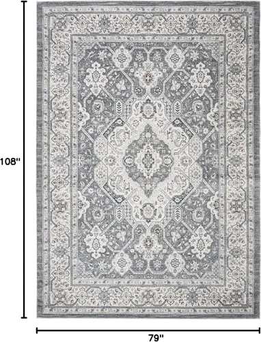 Vista 122 de SAFAVIEH - Colección Isabella, alfombra decorativa - 2'2" x 5', azul y crema, diseño oriental, no desprende pelusa y fácil cuidado, ideal para áreas