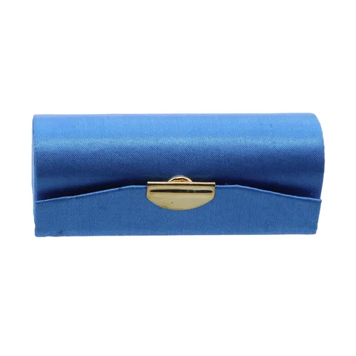 Vista 6 de Estuche de lápiz labial de satén sólido para mujer con espejo monedero lápiz labial titular, Dorado, Chico