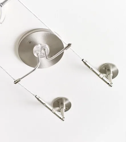 Vista 4 de Tiella 800CBL5PN-LED, Kits Electrónicos de Iluminación de Riel de Superficie de Bajo Voltaje con Acento, Compatible con LED, Níquel