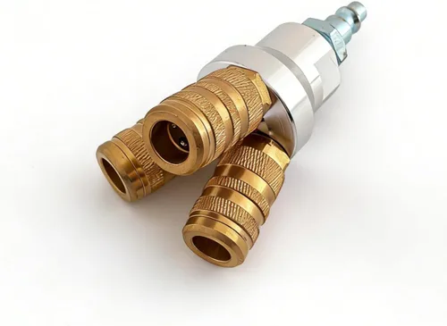 Vista 8 de Zeluga 22-161 Colector de aire de 3 vías con acoplador de conexión rápida NPT de 1/4 pulgadas, divisor de aire neumático industrial, conector