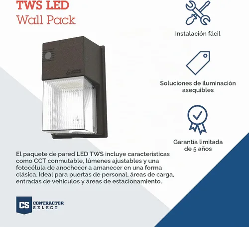 Vista 2 de Lithonia Lighting Paquete de pared mini LED de 7 pulgadas, luz exterior