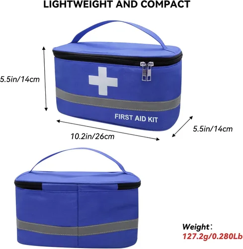 Vista 2 de Faylapa Bolsa vacía de primeros auxilios, 10.2 x 5.5 x 5.5 pulgadas, bolsa portátil de almacenamiento médico de primeros auxilios para exteriores